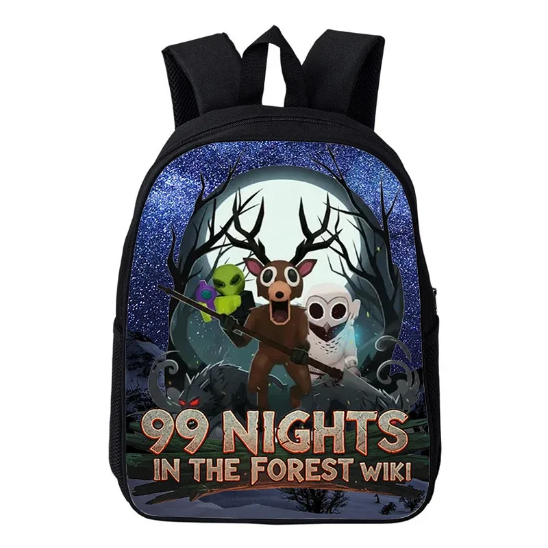 sac à dos orthopédique pour enfants, motif cerf de dessin animé amusant, pour la maternelle et l'école, pour garçons et filles, collection hot game 99 nuits dans la forêt