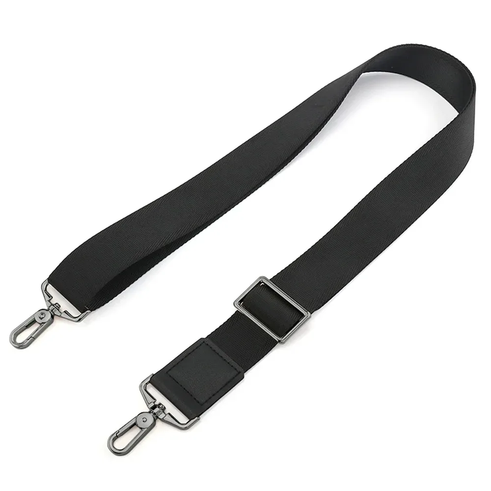 sangle de sac à main en nylon noir pour femme, poignées de remplacement réglables, ceinture amovible, poignée de sac messager, largeur de 3.8cm