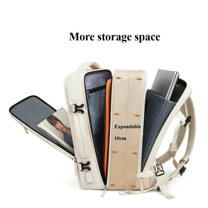 sac à dos de voyage décontracté pour femme, avec compartiment humide/sec, grande capacité, extensible, pour ordinateur portable, avec port usb