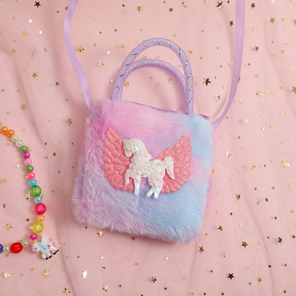 mini sacs à main licorne de dessin animé pour petites filles, petit sac de rangement pour enfants, portefeuille, cadeaux de fête d'anniversaire