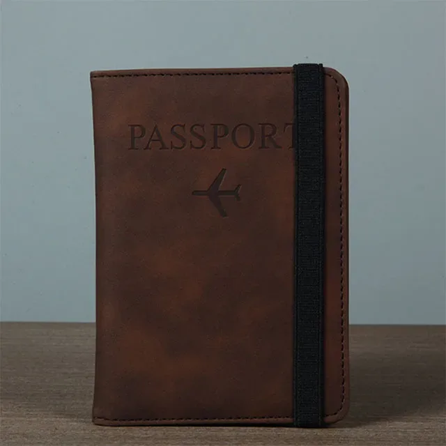 housse de passeport avec bande de fixation, étanche, avec clip intégré, protection rfid, motif léopard, porte-passeport, accessoires de voyage