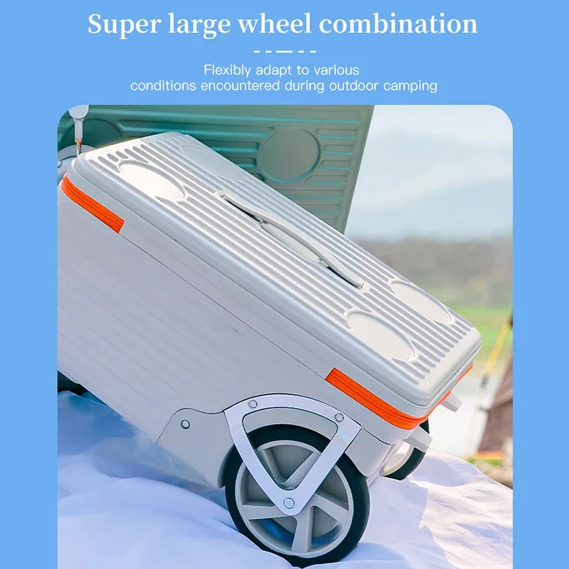 nouveau bagage à grande roue de camping en plein air avec ouverture latérale, valise de voyage pc de grande capacité, roues unidirectionnelles, 24 pouces
