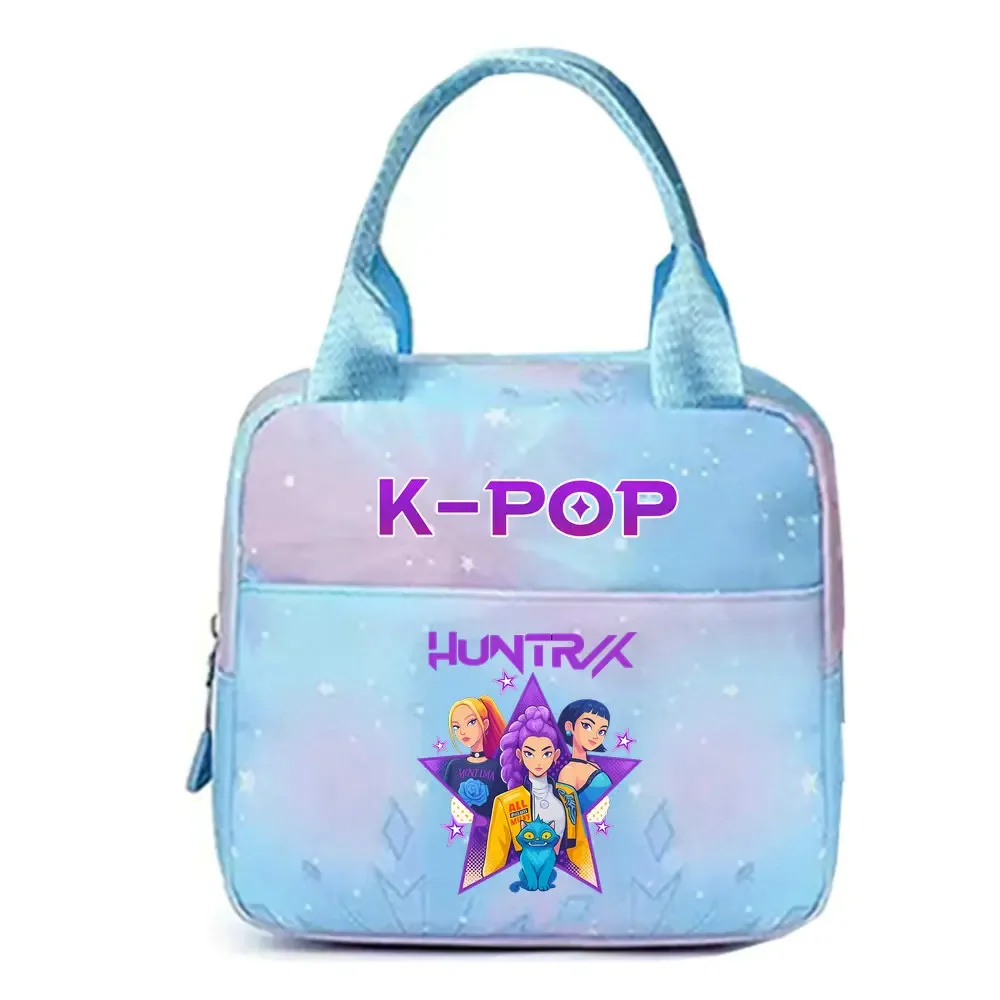 kpop demon hunters office workers avec sac à déjeuner portable isolé de grande capacité, sac à bandoulière à double usage