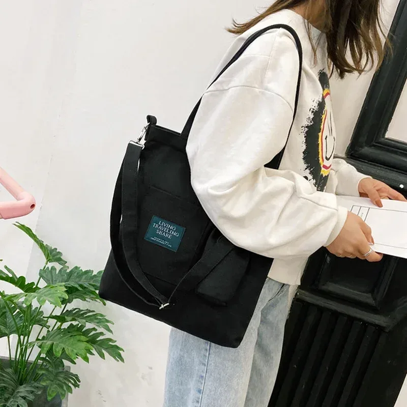 sac en toile pour femmes, nouveau design, sac à bandoulière à fermeture éclair, fourre-tout réutilisable de grande capacité pour dames, sacs de shopping en tissu écologique