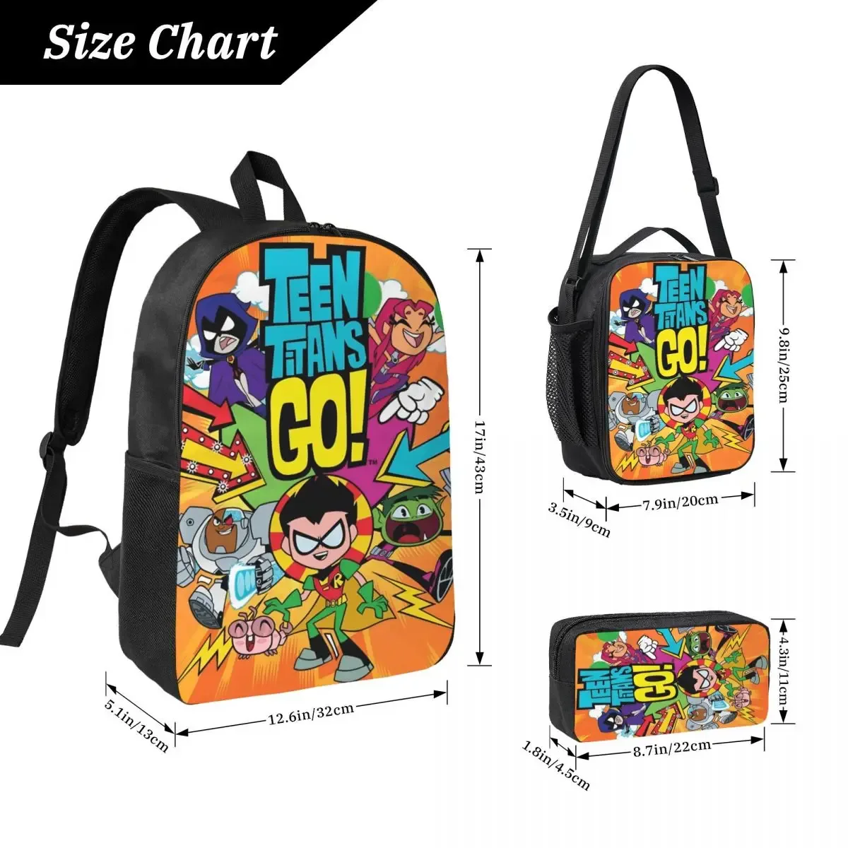 sac dos polyester oxford université dessin animé teen titans go personnages noir pique-nique enfant voyage ecole