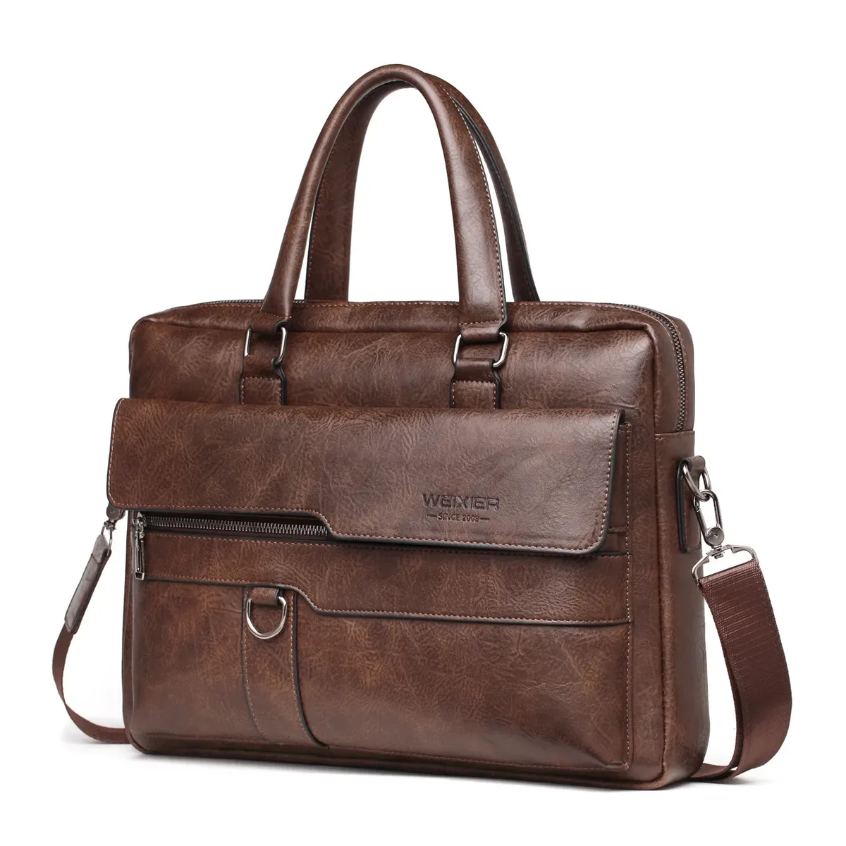 porte-documents en cuir pu pour hommes, sac de bonne qualité, marque célèbre, sacs à bandoulière, sac à main de bureau pour ordinateur portable de 14 pouces, 2023