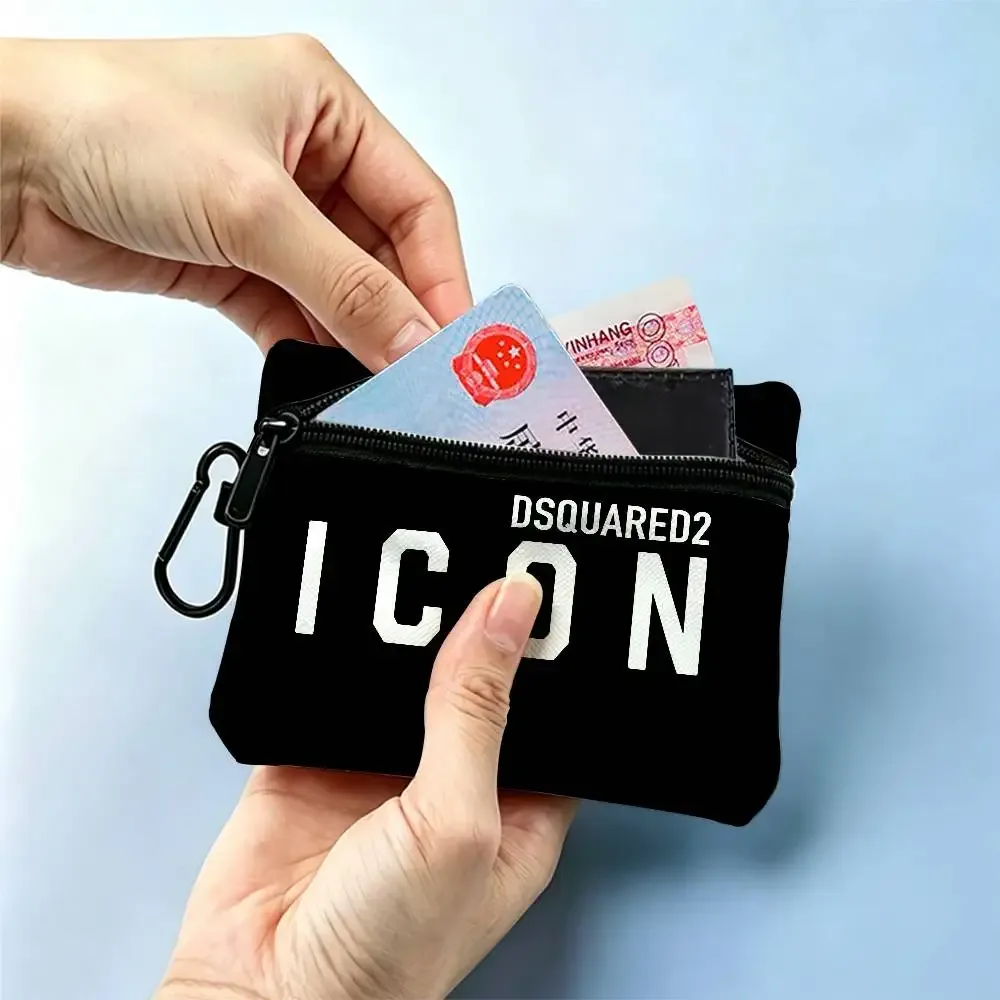 d-dsquared2 avant-street – porte-monnaie à fermeture éclair en tissu oxford, pochette à clés portable, organisateur pour voyage, trousse à cosmétiques