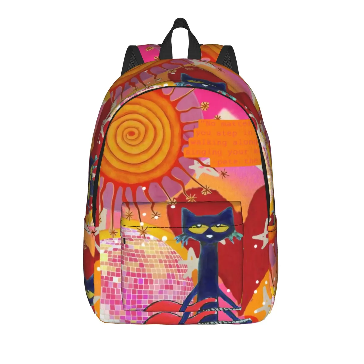sac à dos pete le chat et ses chaussures blanches, sacs à dos d'entraînement unisexes en polyester, légers et élégants, sacs à dos pour lycée