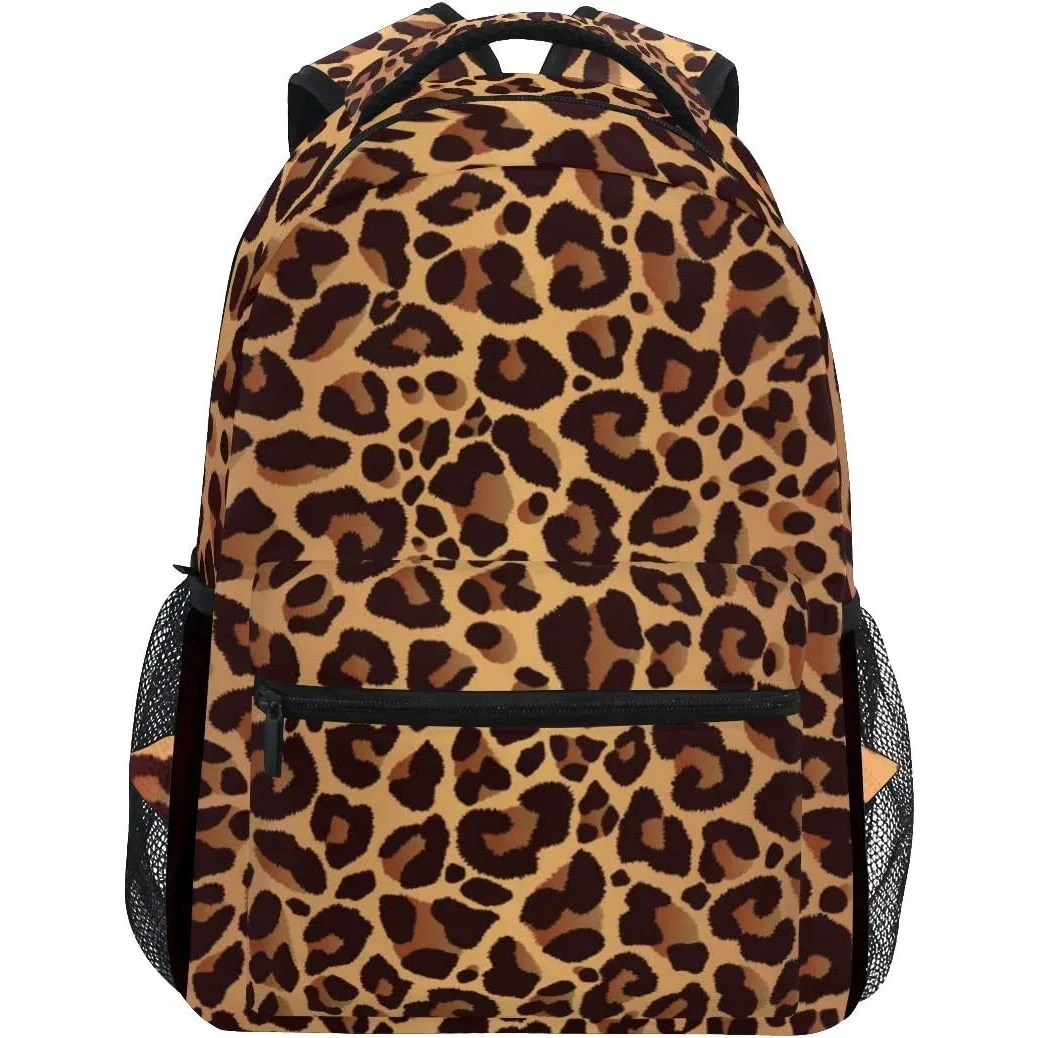 sac à dos imprimé léopard animal, sac à bandoulière pour livre d'école, sac à dos de voyage pour garçons, filles, hommes et femmes