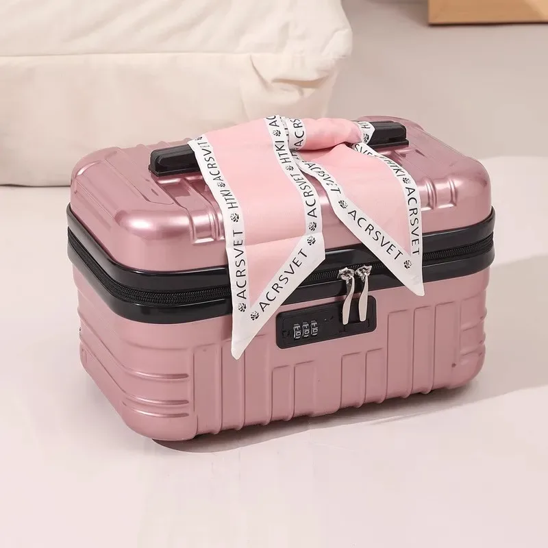 trousse cosmétiques abs noire blanche solides polyvalentes femmes voyage compression poignée confortable grande capacité séparation sèche humide organisée