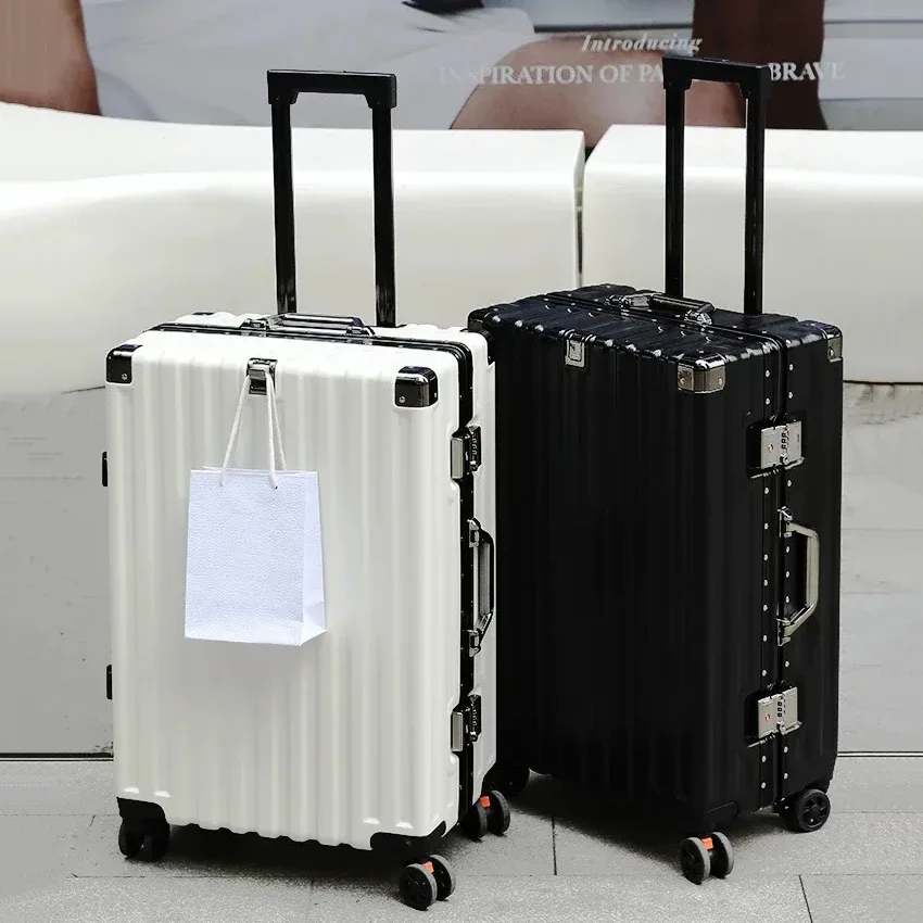 valise rigide à roulettes tendance, grande capacité, silencieuse, pour hommes et femmes, bagage de luxe à emporter à bord.