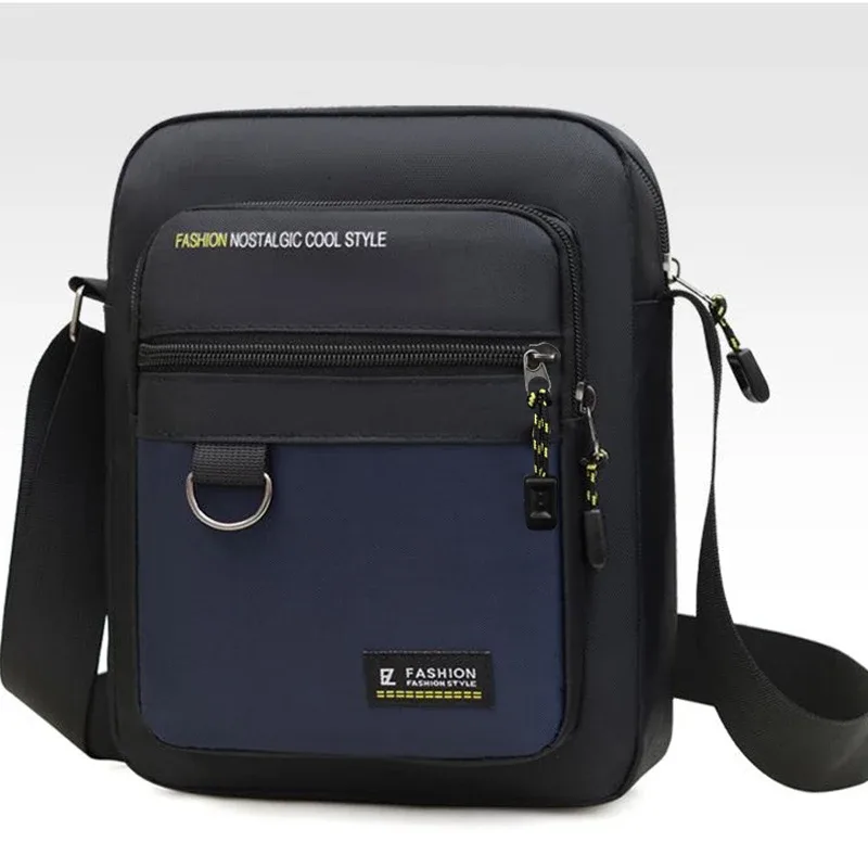 sac bandoulière durable pour homme, sac à bandoulière en nylon résistant à l'eau avec design multi-poches pour les trajets quotidiens et les voyages