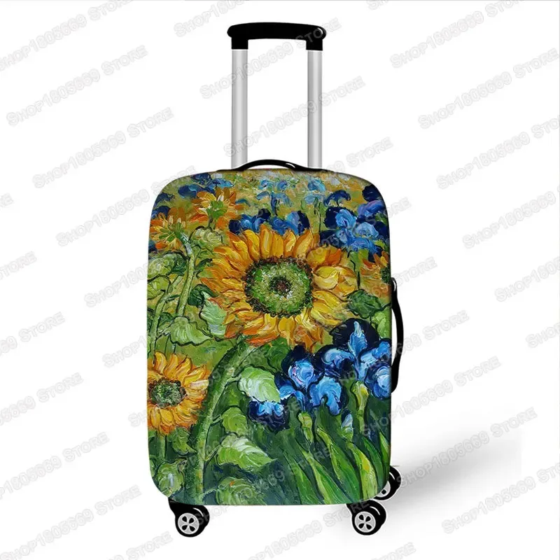gustability-juste de valise de voyage pour femme, peinture à l'huile klimt, van gogh, nuit étoilée, housses avec housse anti-poussière élastique