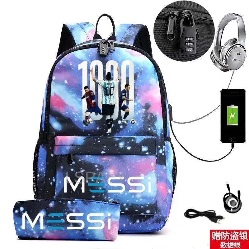 sac à dos messi tendance avec port usb antivol, grande capacité, pour femmes, hommes, adolescents, sacs d'école décontractés pour lycéens, mochilas
