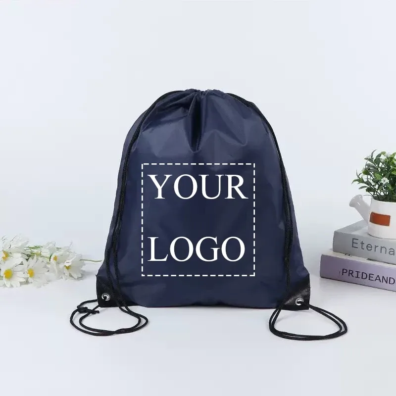 10/20/30/50pcs sac à dos à cordon de serrage avec logo personnalisé - sac de sport de plein air léger pour la randonnée, le camping, la salle de sport et les voyages