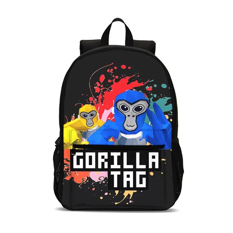 gorilla tag enfants mochila 47 cm/18.5 pouces grande capacité sac à dos gorilla tag fournitures scolaires sac d'école pour garçons filles meilleur cadeau