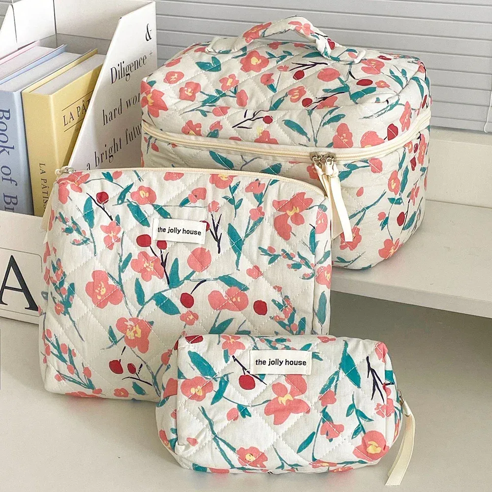 organisateur voyage polyester treillis diamant lavande relief boîte femmes maquillage compression sacs cosmétiques trousse toilette