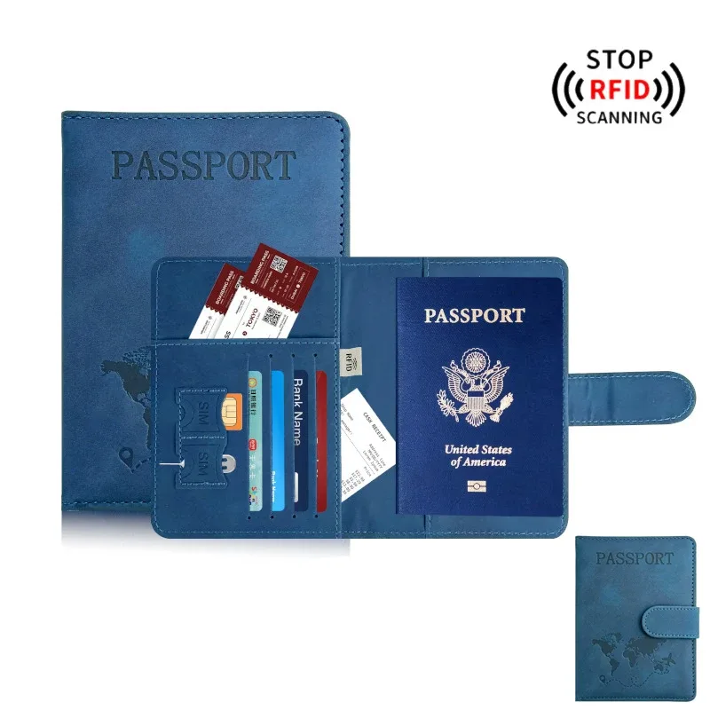 porte-passeport pour voyage essentials, étui portefeuille pour accessoires de voyage, porte-livres de passeport pour femmes/hommes