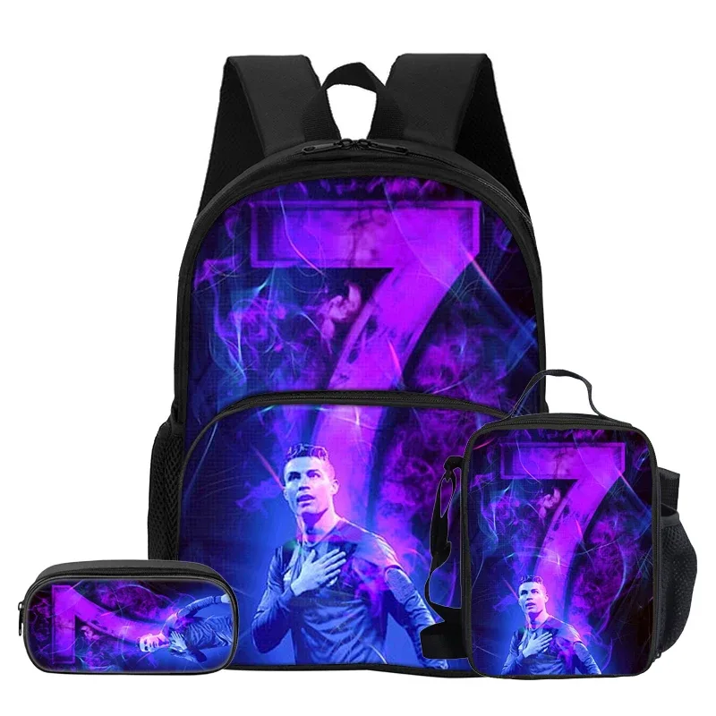 sac dos nylon noir motif football dynamique bandoulière arquée fermeture éclair integree informatique unisexe voyage