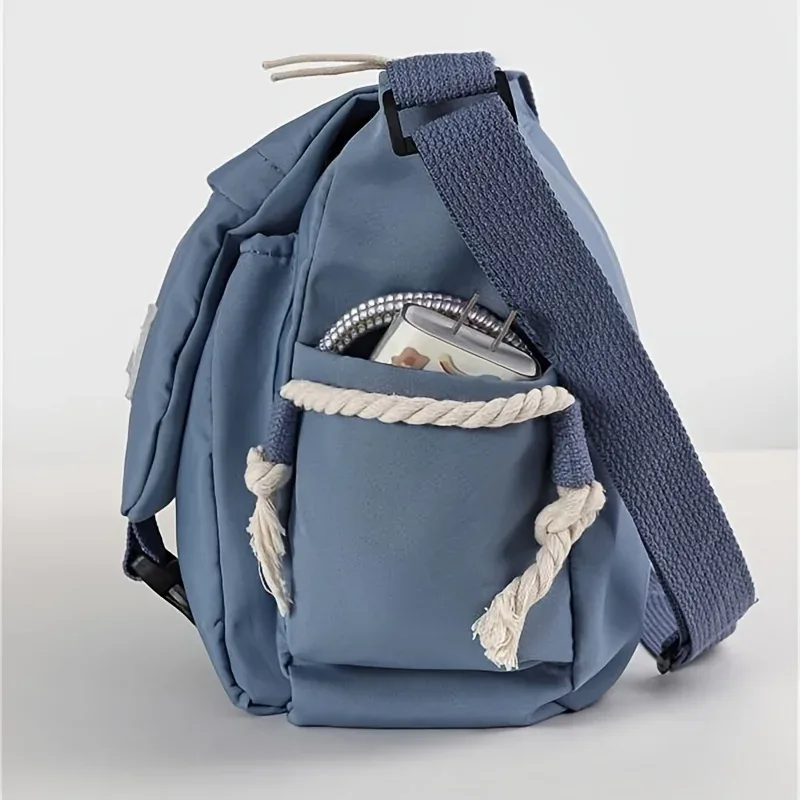 sac messager en nylon pour hommes, sac à bandoulière tendance pour hommes, sac d'école pour étudiants, sacs à bandoulière de couleur unie pour hommes