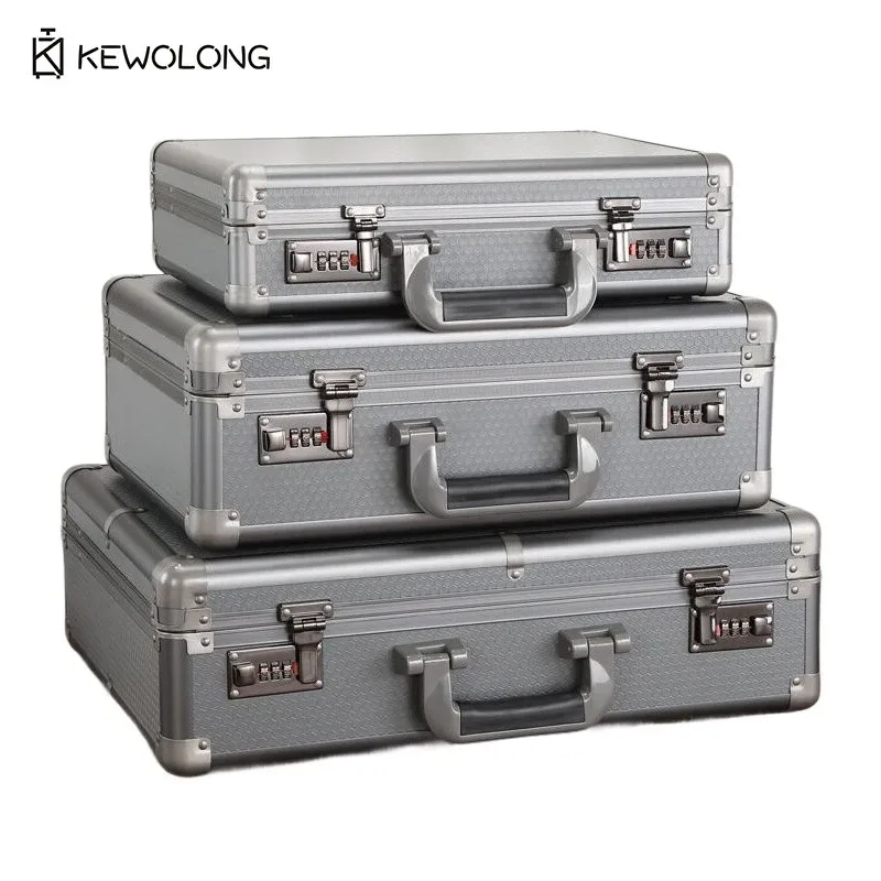 mallette rigide d'affaires avec serrure-boîte de sécurité de bureau coffre-fort pour documents pour fichiers, certificats, espèces, valise portable