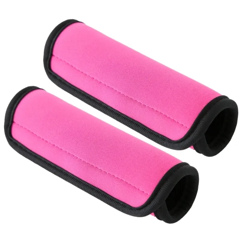 protège poignée tissu rose bordure noire voyage affaires vacances famille protection esthétique identité bagage