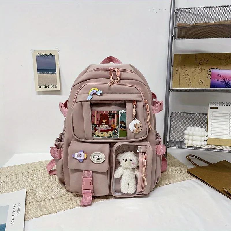 sac à dos d'école de grande capacité pour adolescentes, 1 pièce, sac à livres polyvalent et décontracté, sac de lycée