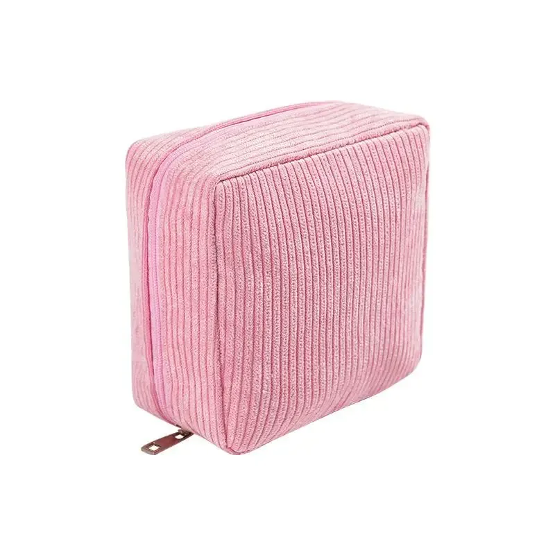 sac de rangement pour serviettes hygiéniques en velours côtelé, surface douce, fermeture éclair sécurisée, pour usage quotidien, organisateur de sac à main de voyage