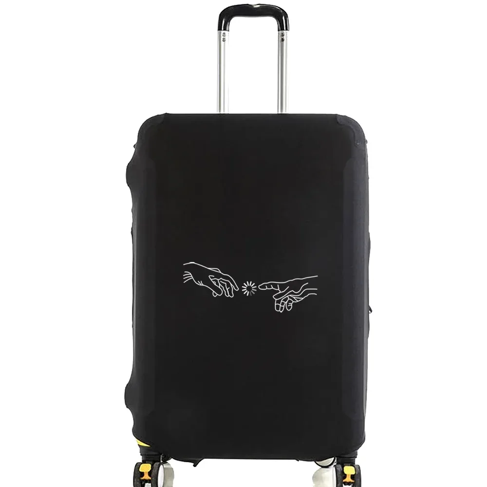 juste de bagage unisexe avec motif de série d'images blanches, sacs à poussière élastiques, valise à roulettes, étui à la mode, accessoires de voyage, 18 "-28"