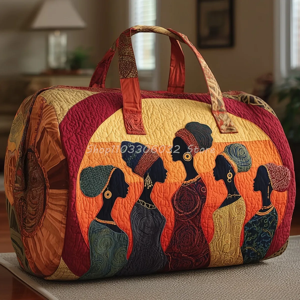  sac de voyage matelassé imprimé afro-américain pour femme et homme, sac fourre-tout de week-end 2026 pour l'extérieur 