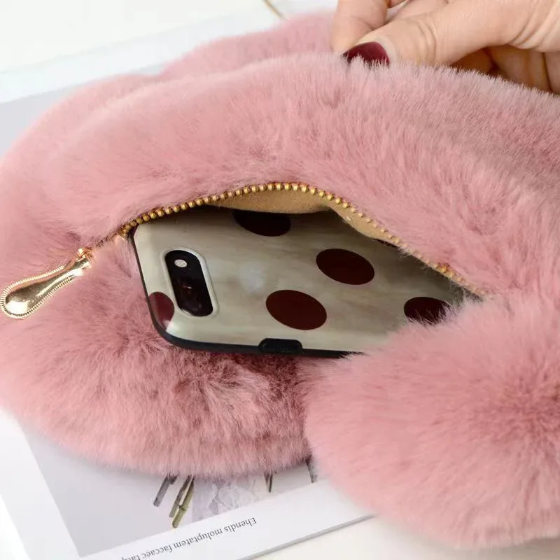 sacs à main en forme de cœur pour femmes, jolis sacs à bandoulière en fausse fourrure, sac à bandoulière en peluche douce avec chaîne, fourre-tout de shopping