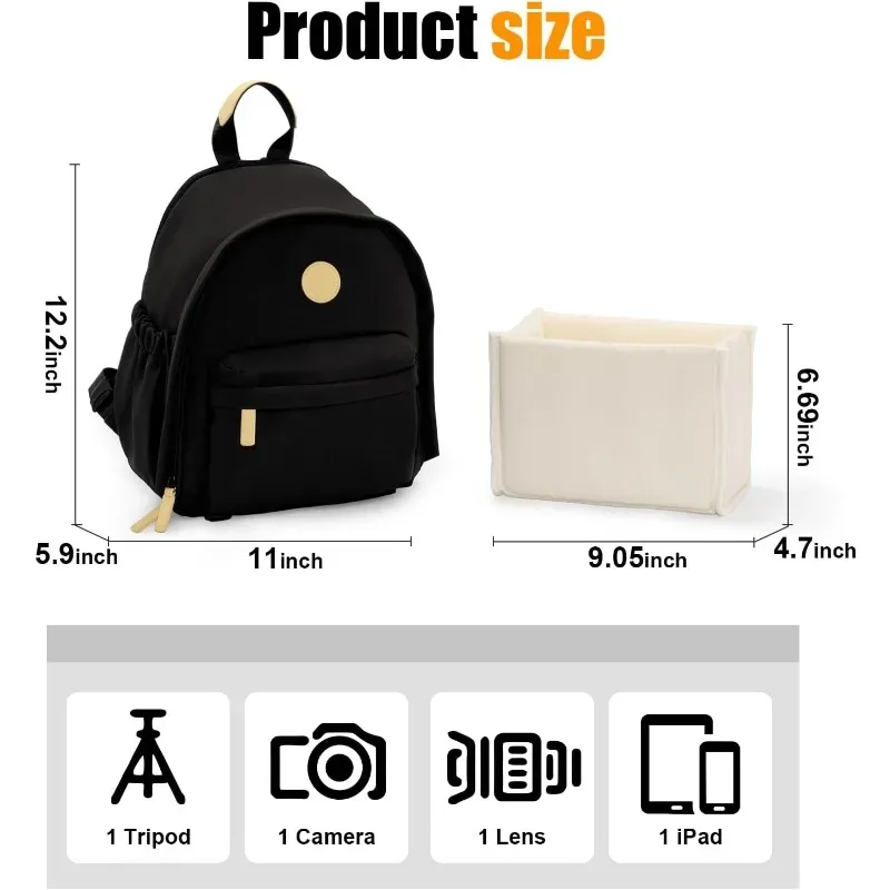 sac à dos cwatcun. sac à dos pour appareil photo, sac pour appareil photo reflex numérique élégant et tendance avec compartiment pour ordinateur portable et trépied