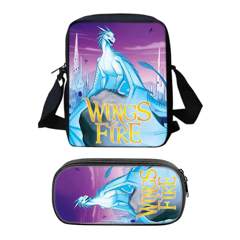 ensemble de sacs de téléphone wings of fire, sac à bandoulière avec sac initié, étui à crayons, boîte à crayons pour étudiants, meilleur cadeau, 2 pièces