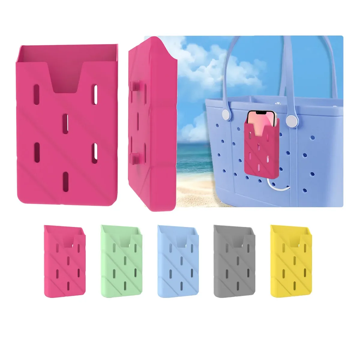 EVA portable silicone support de téléphone mallette de rangement sac accessoires support pour sac de plage muti couleur charmes décorations bricolage