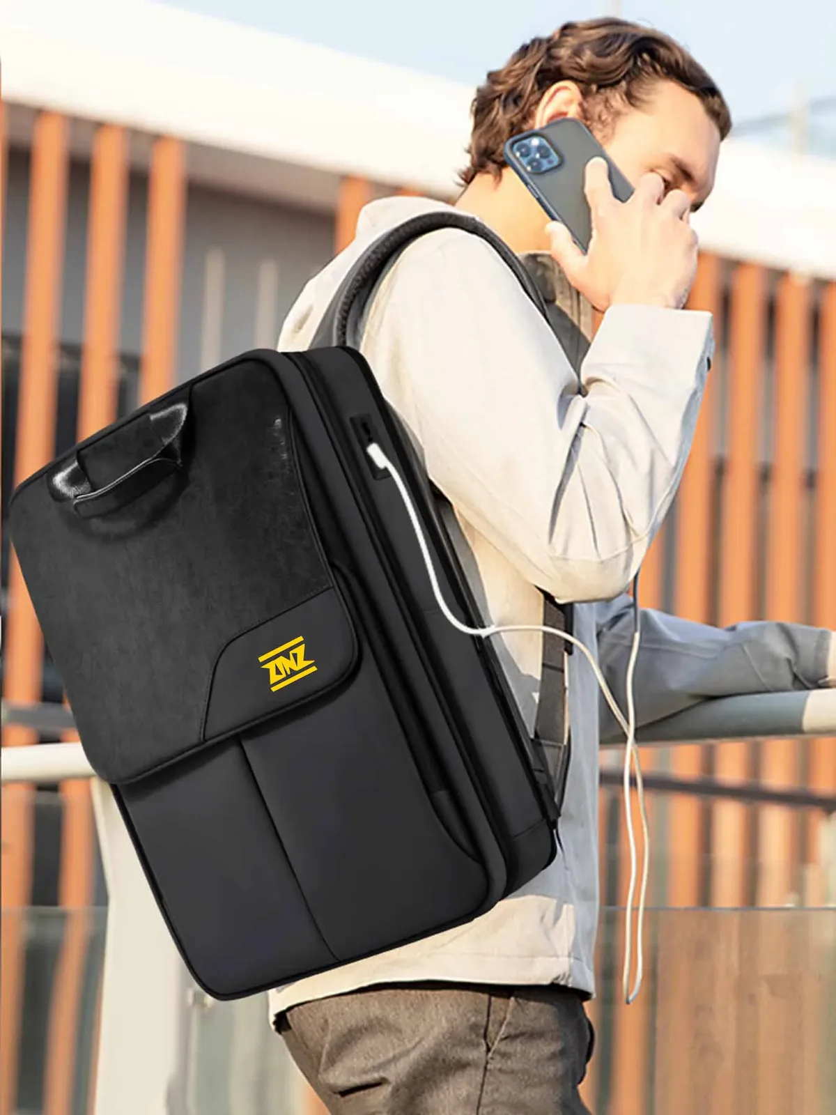 sac à dos extensible mince pour ordinateur portable 15,6-17 pouces, sac à dos de voyage d'affaires étanche à la pluie pour hommes et femmes