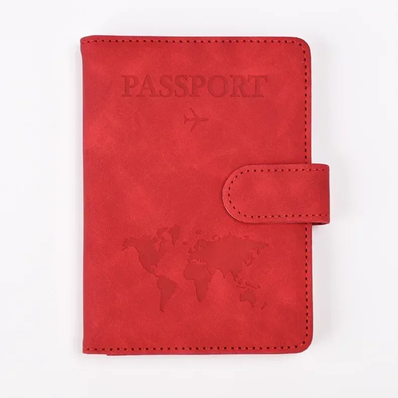 porte-passeport en cuir, portefeuille de voyage avec fente pour carte d'identité et carte de crédit, housse de passeport en cuir pu, protection de passeport bloquant rfid
