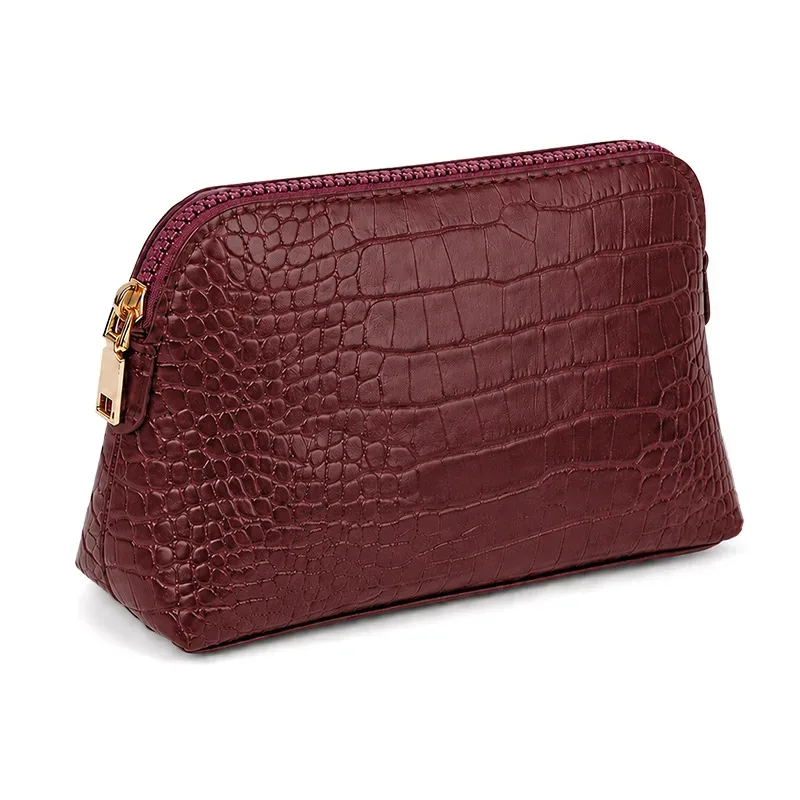 pochette de maquillage de luxe en similicuir de crocodile, motif personnalisable, sac de voyage vintage pour femme, pochette cadeau diy en gros