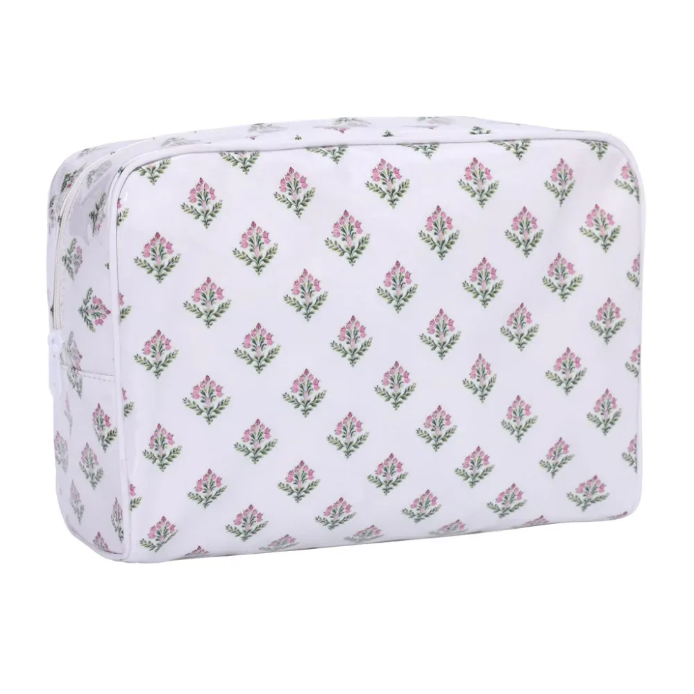 sac à cosmétiques en polyester pvc, double couche, imperméable, organiseur de maquillage portable, sac de rangement pour cosmétiques imprimé en couleur, voyage en plein air