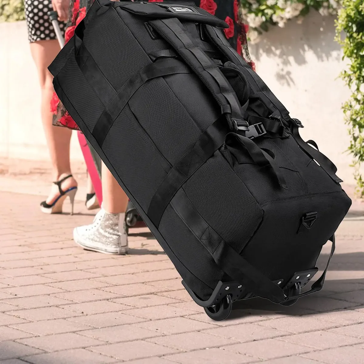 grand sac de sport à roulettes pour voyage d'affaires, sac à dos portable pour la plage, sac de rangement de camping, valise de nuit, vêtements roulants