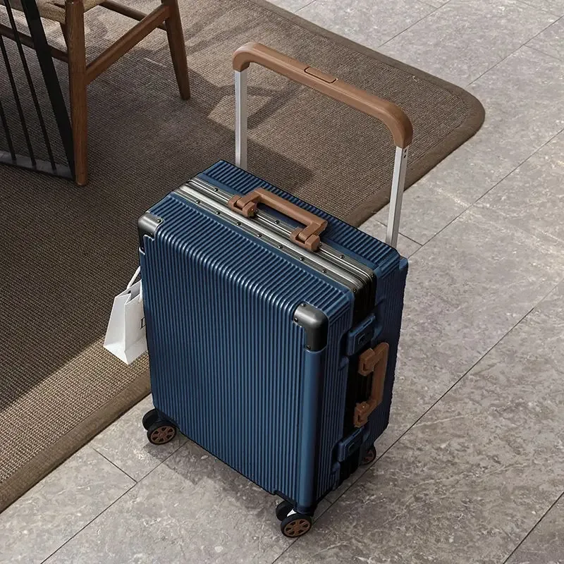 nouvelle valise trolley large grande capacité 20/24/26 pouces avec cadre en aluminium abs+pc, bagage cabine à roulettes