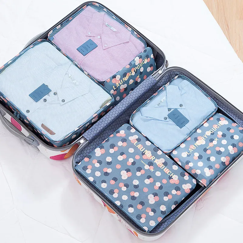 organisateur voyage sacs rangement polyester multifonction cube taille couleur variée usage bagages compression vêtements