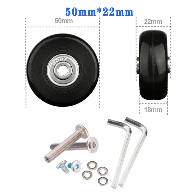 roues de remplacement à vis pour valise de voyage, kit de réparation d'essieu de roue 40/45/50/60/70/80/90/100/110/120mm, roulettes silencieuses