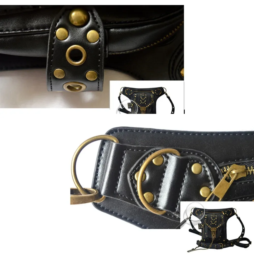 steampunk taille jambe sacs femmes hommes style victorien étui sac moto cuisse hanche ceinture packs messager sacs à bandoulière