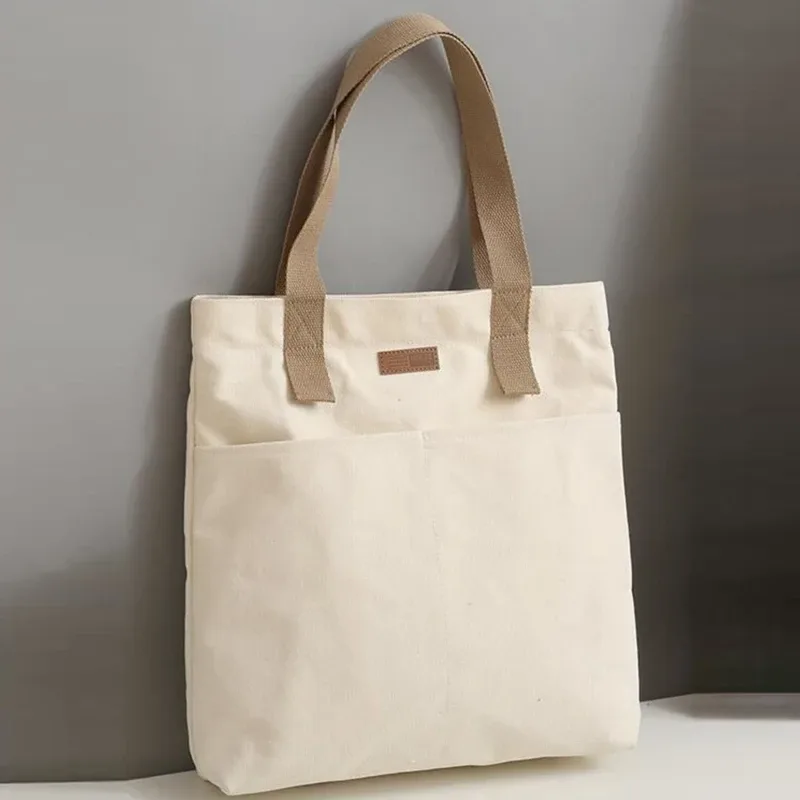 femmes toile sac fourre-tout couleur unie concepteur dames sac à main décontracté sac à bandoulière grande capacité coton réutilisable shopping sac de plage