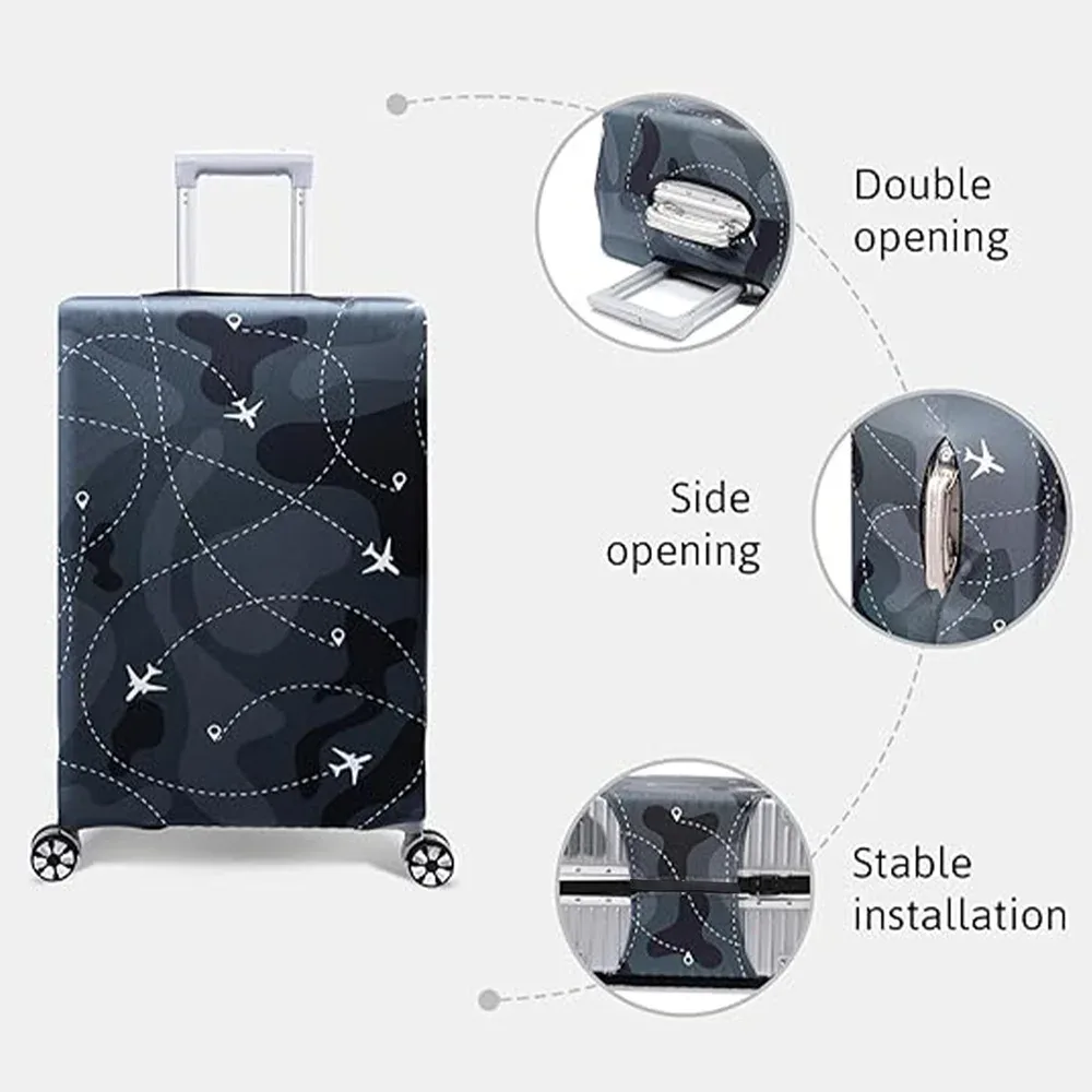 housse de protection pour bagages élastiques épais, série couronne imprimée pour valises de 18 à 32 pouces, accessoires de voyage