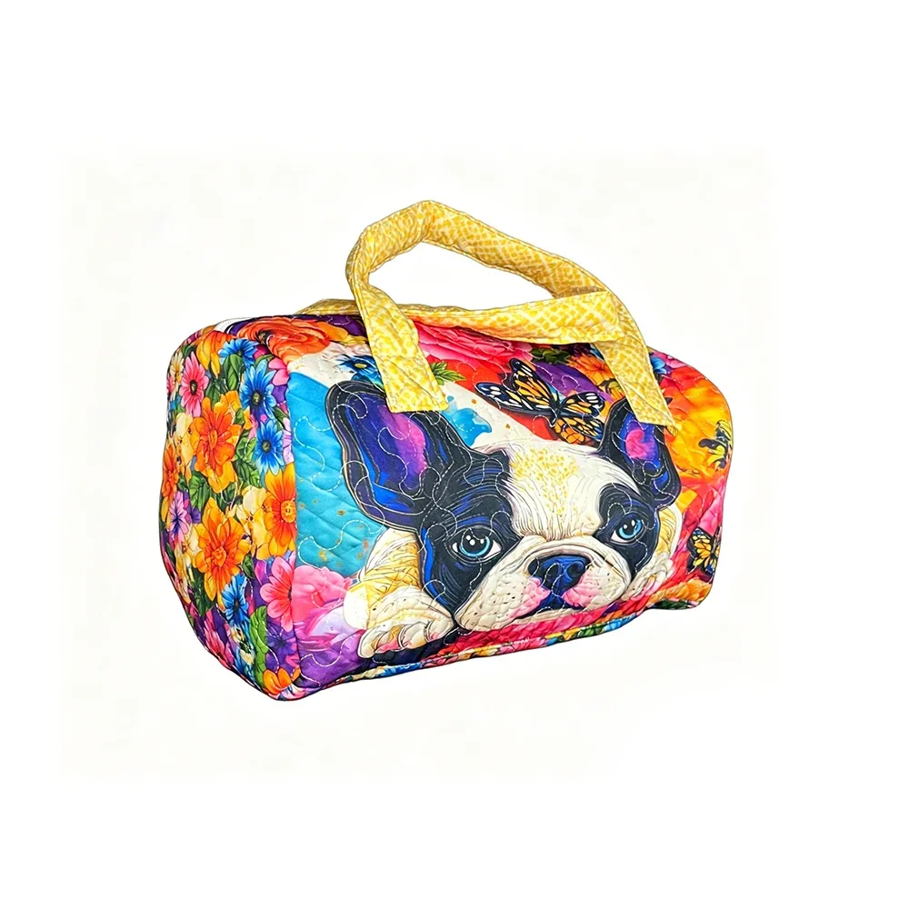 sac fourre-tout matelassé 3d mignon avec motif chat, citrouille d'halloween, feuilles d'automne et fleurs, sac à main de voyage unique, cadeau pour les amoureux des chats, sac à bandoulière