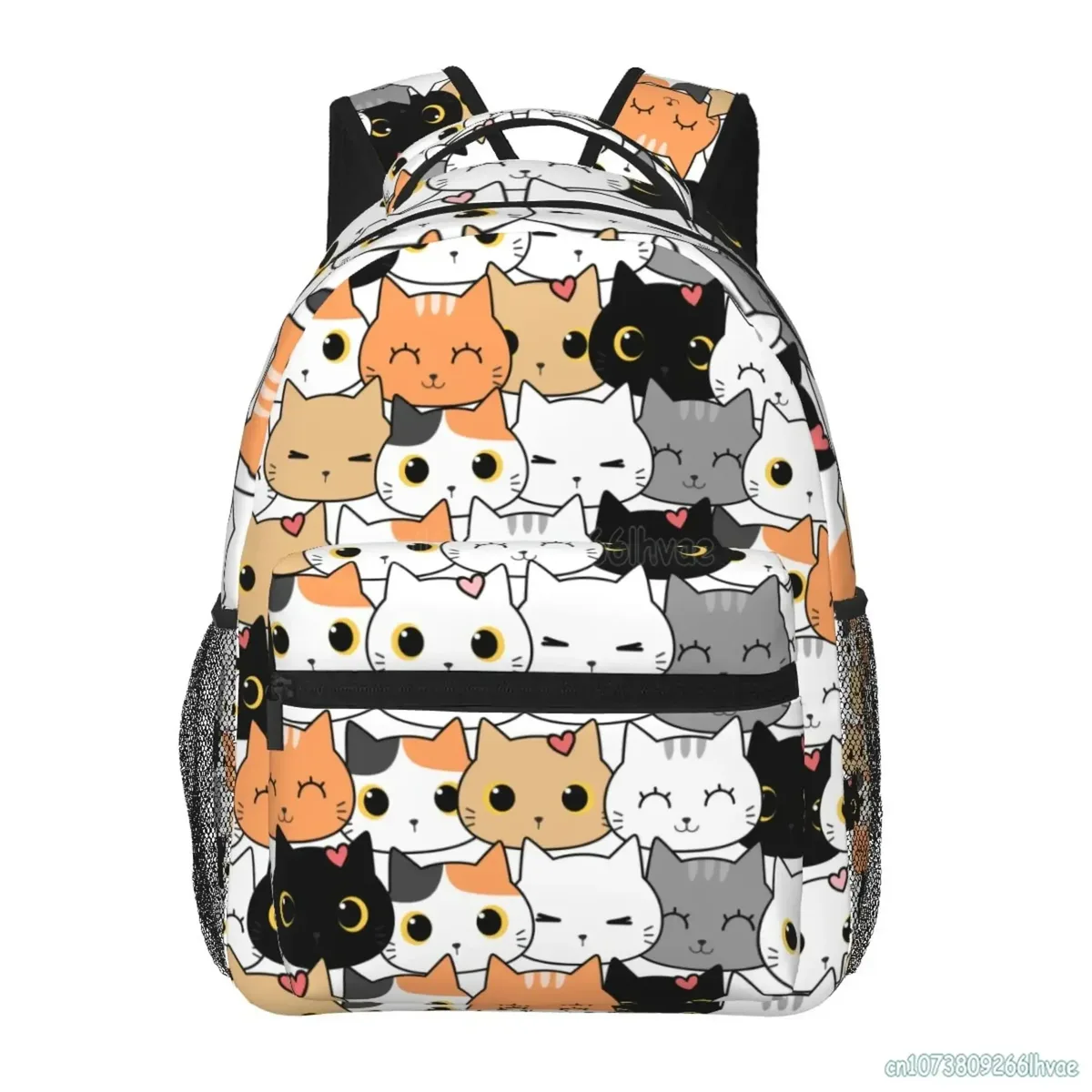 neko atsume anime cartoon mochila sac à dos pour femme, sac à dos de voyage pour filles et garçons, impression de chat mignon, sac initié pour adolescents