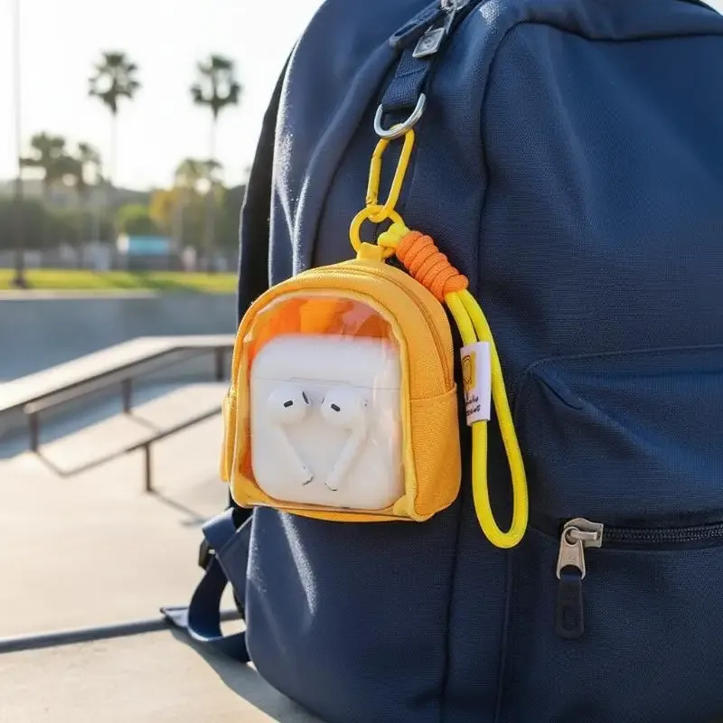 porte-monnaie multifonctionnel mini, sac de rangement, étui transparent, organiseur de clés portable, étui pour écouteurs
