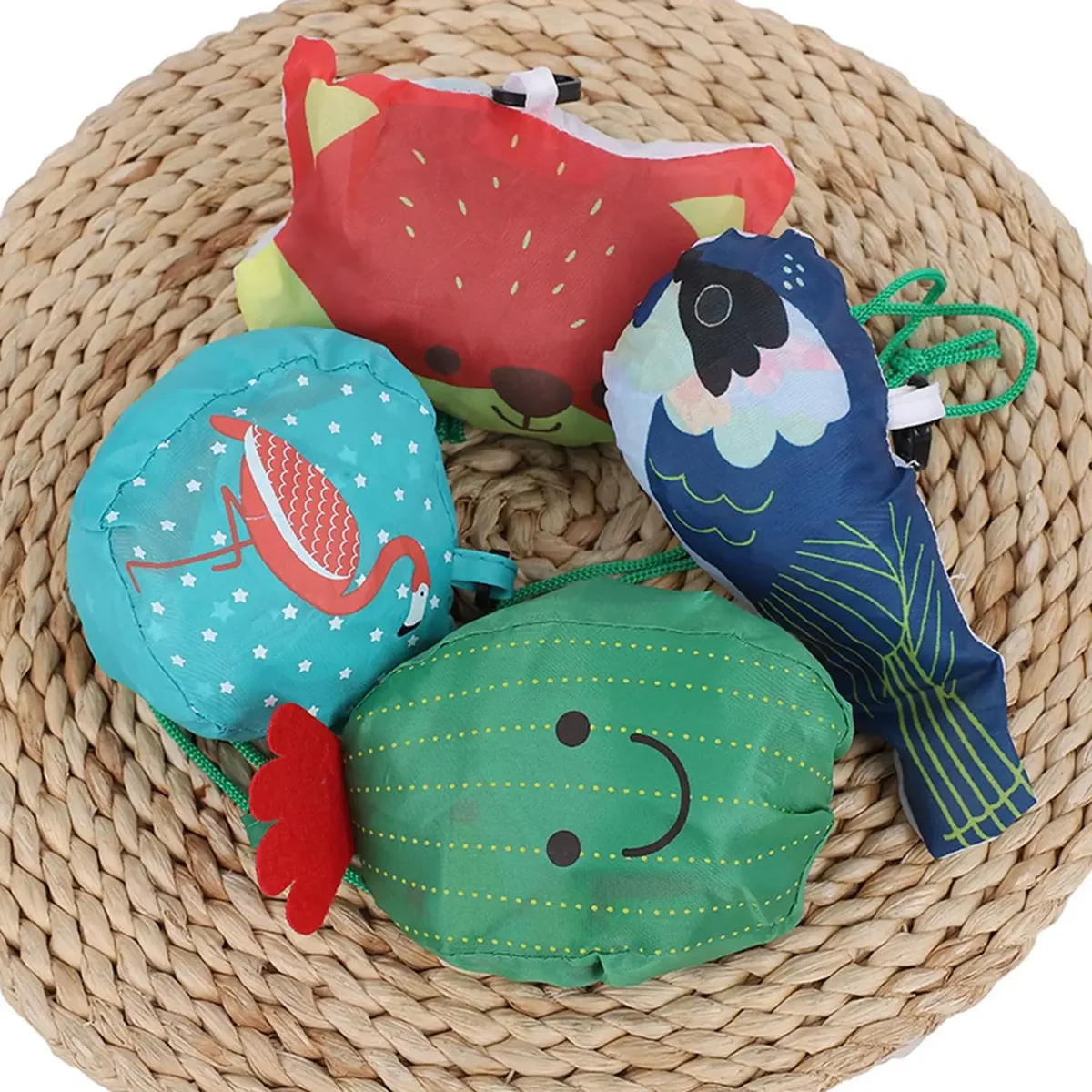 1PC nouveaux animaux utile Polyester pliable écologique réutilisable sacs à provisions dessin animé Eco sac fourre-tout Portable voyage sac à bandoulière