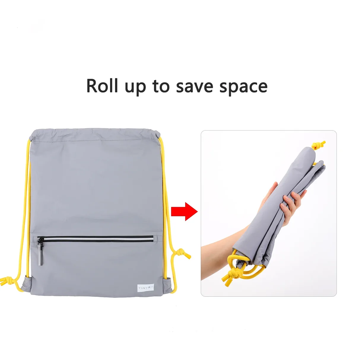 tinyat sac de sport robuste à cordon sac à dos en polyester imperméable pour salle de sport, équitation, organisateur de chaussures et de vêtements de grande capacité